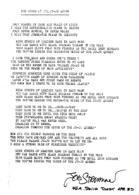 The Clash – Janie Jones Lyrics